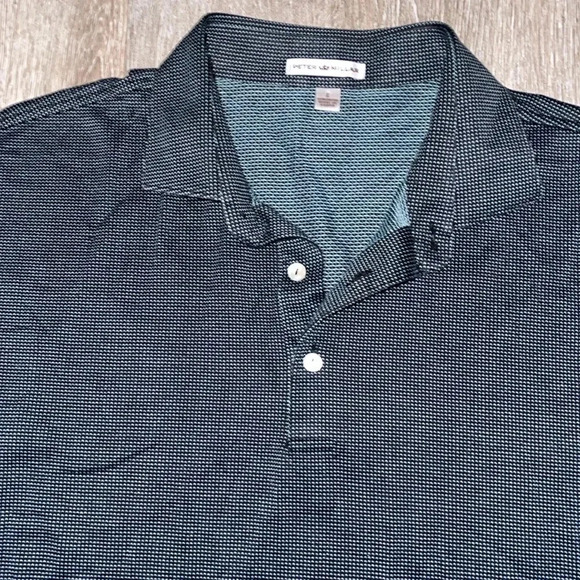Peter Millar Crown Sport Geometric Short Sleeve Golf Polo Shirt (Men's large - Picture 2 of 7
